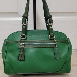 Coach Vintage 2004 Hampton Satchel In Kelly Green Leather